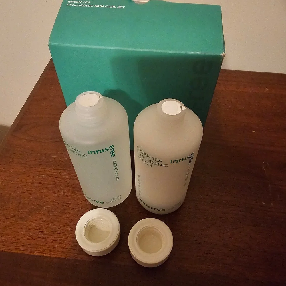 Innisfree Green Tea Hyaluronic Skin Care Set 170mL Toner & Lotion Duo New Sealed